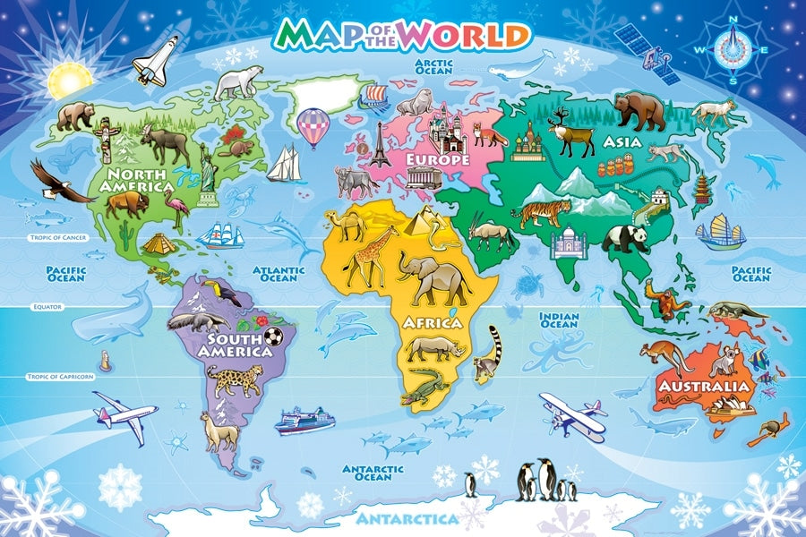 World Map 35pc Tray Puzzle image 0